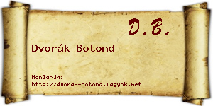 Dvorák Botond névjegykártya